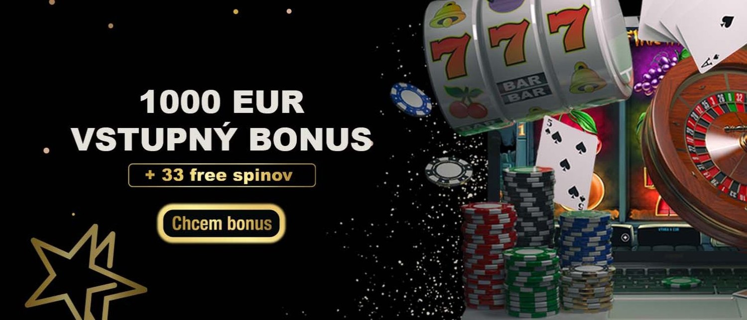 Uvítací bonus 100% do 1000 € + 33 free spinov